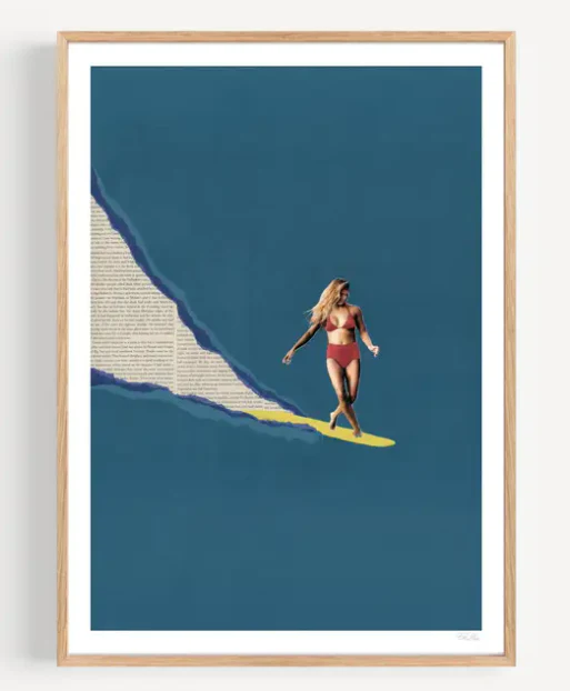 Affiche 30x40 cm "FLEUR BLEUE" par Ciel Glue